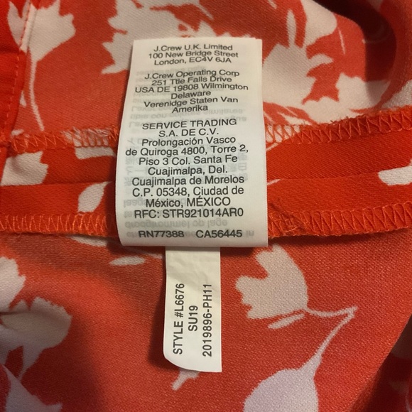 J. Crew Bright red and white floral print Skirt - Picture 5 of 6